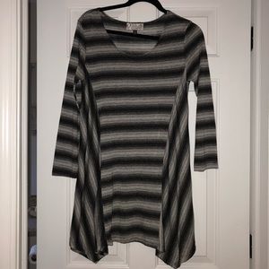 Black/White/Grey Striped Tunic